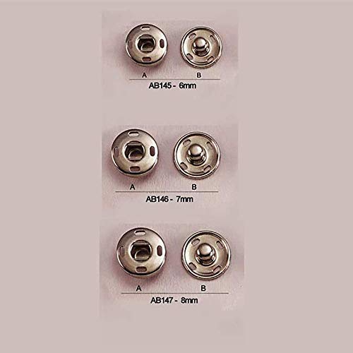 YICBOR 288sets/lot Sew-on PressSnap Buttons Metal Snap Fastener Buttons Press Button for Sewing Clothing(Silver nickle  6mm) - Image 2